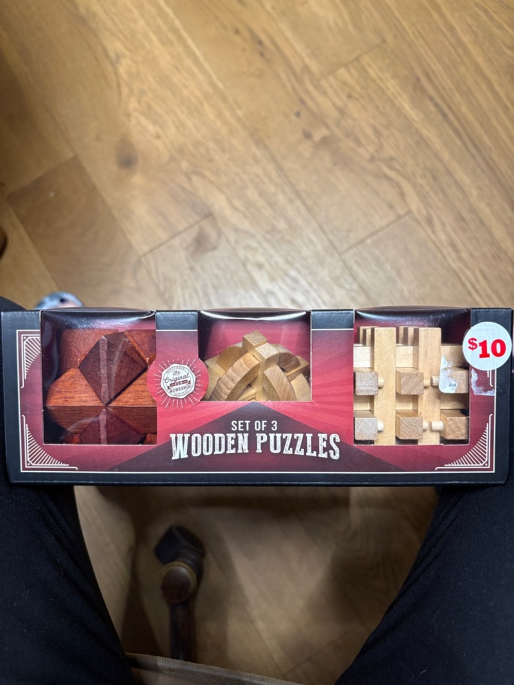 ⭐️6 for $25⭐️Workshop RepublicWooden Interlocking Puzzle - Red Brown Tones